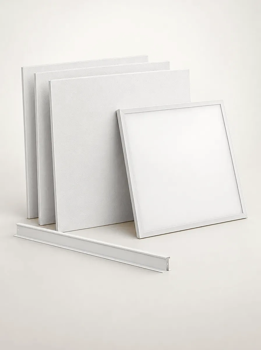 Placas de forro modular e painel de LED