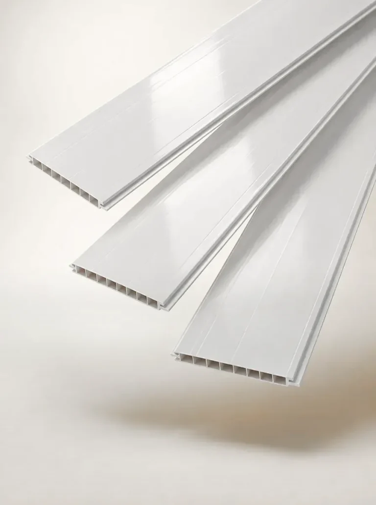 Réguas de forro de PVC branco brilhante